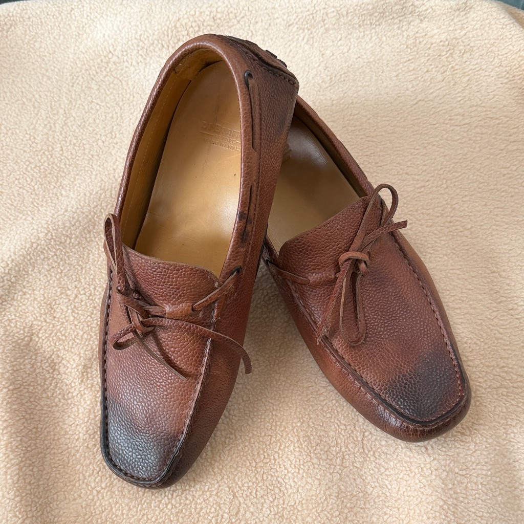 Di Bianco Men’s Brown Leather Loafers, Sz 10, Made In Italy. Excellent Condition